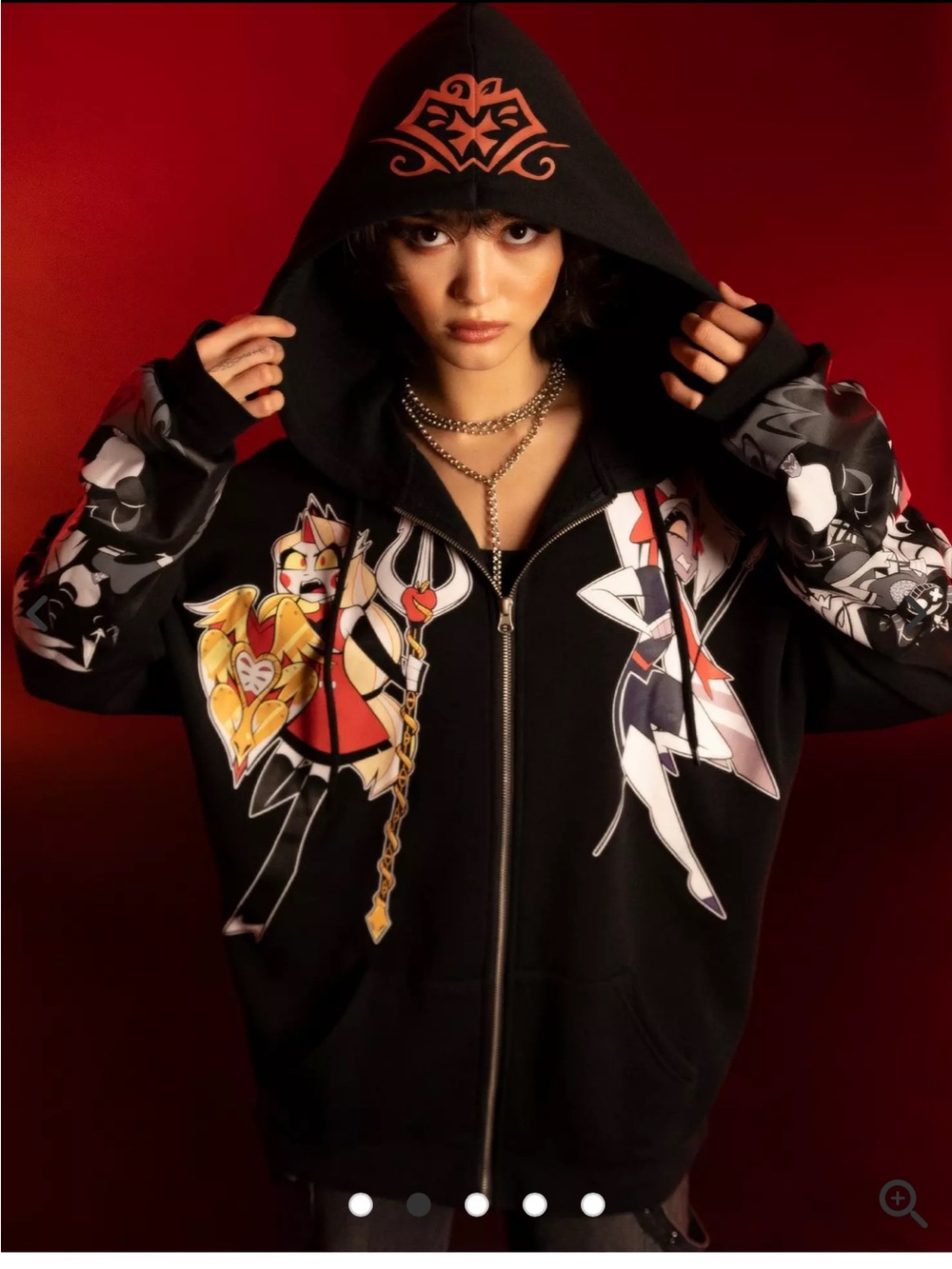 Women’s XL Hazbin Hotel Vaggie & Charlie Girls Oversized Hoodie from Hot Topic